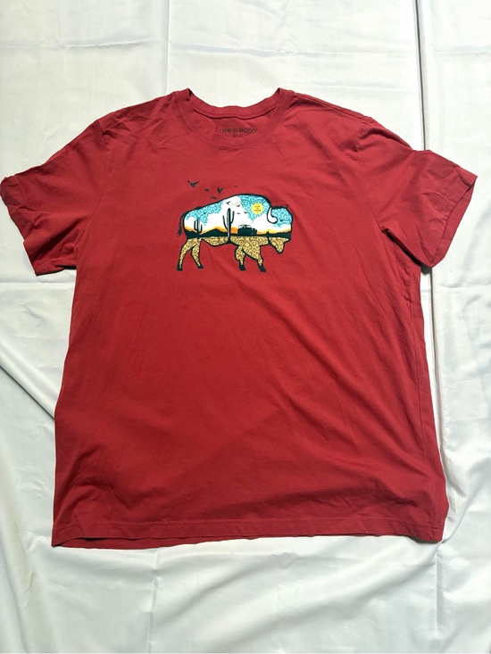 Life Is Good Other - Life Is Good Men’s XXL Buffalo Desert Graphic Tee Red Cotton